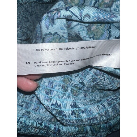 Bog collective Jumpsuit Womens Large floral Ruffle flare Hem Off Shoulder Sleeve - Picture 6 of 11